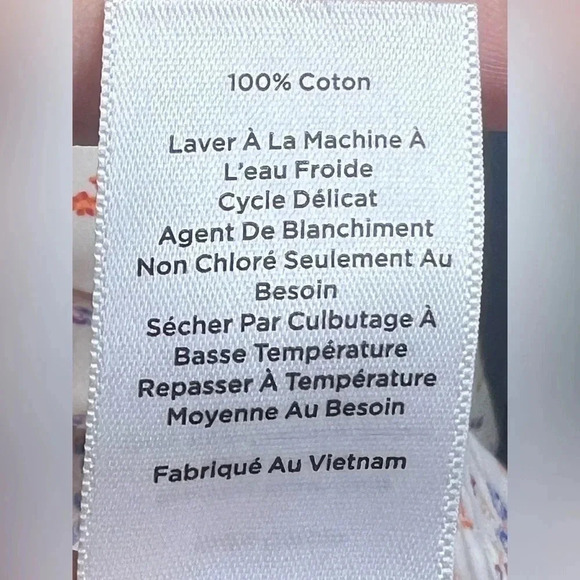 Talbots Pretty Cream Pink Blue Tiny Flowers Long Sleeve Cotton Blouse - Picture 5 of 5